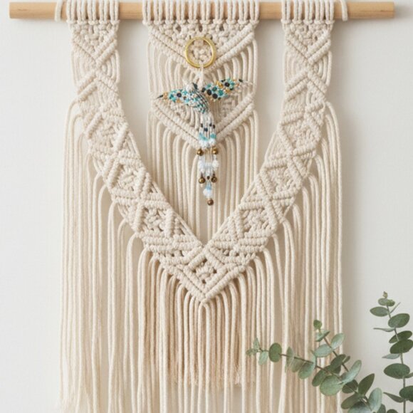 Colorful Beaded Hummingbird Accessory Bag Charm, Key Ring, Keychain Holiday Gift - Picture 2 of 6